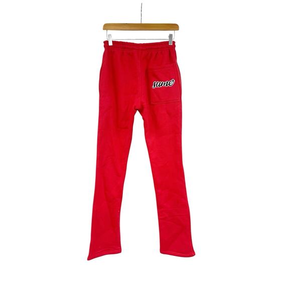 SUME Streetwear Embroidered Sweatpants Can’t Compare Long Length Red Men’s XS - Picture 2 of 6